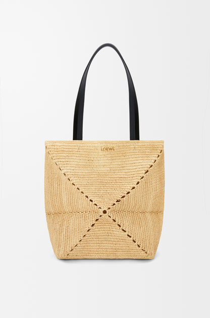 Loewe Medium Puzzle Fold tote in raffia