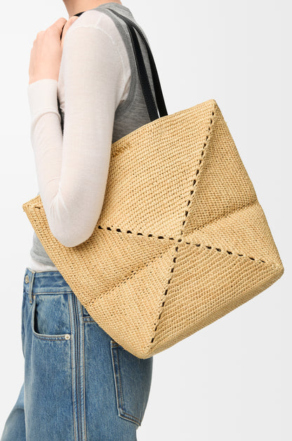 Loewe Medium Puzzle Fold tote in raffia