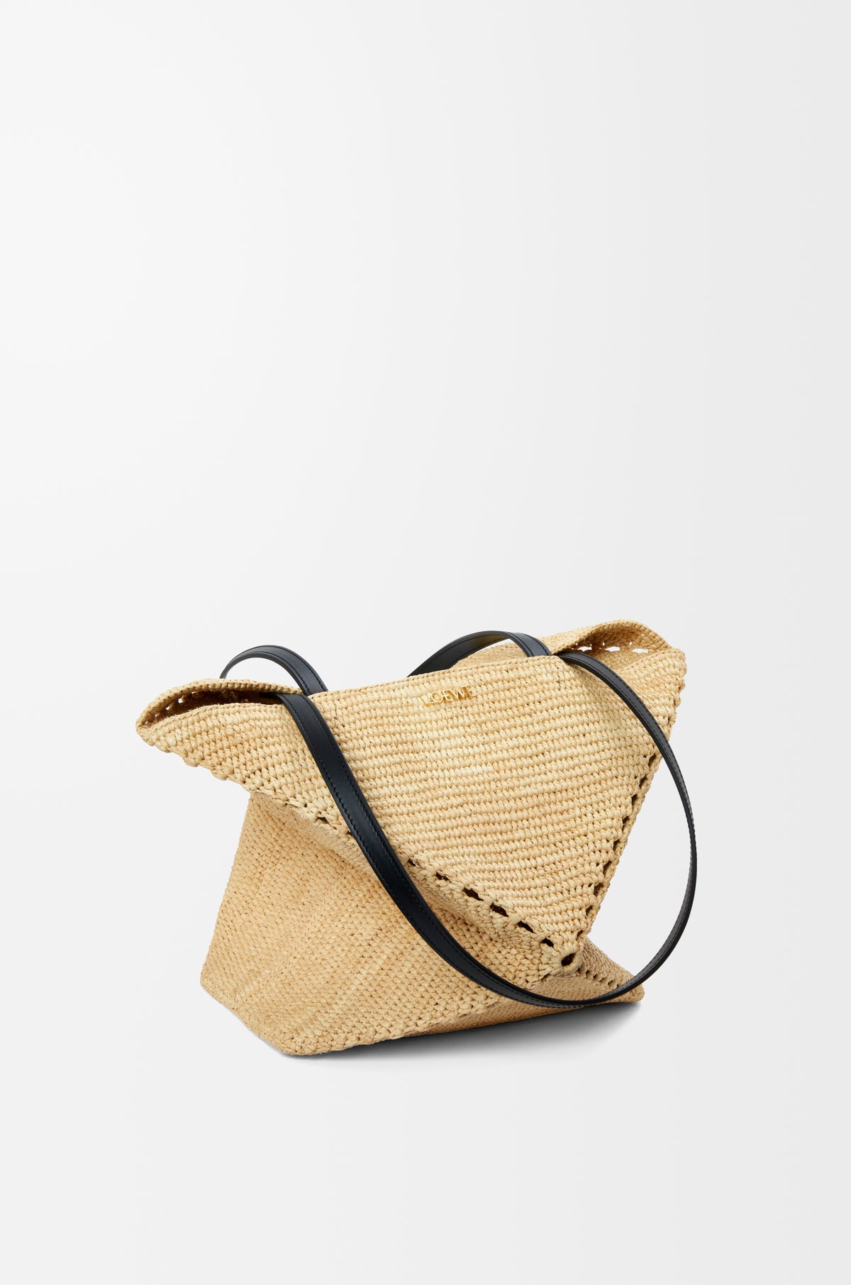 Loewe Medium Puzzle Fold tote in raffia