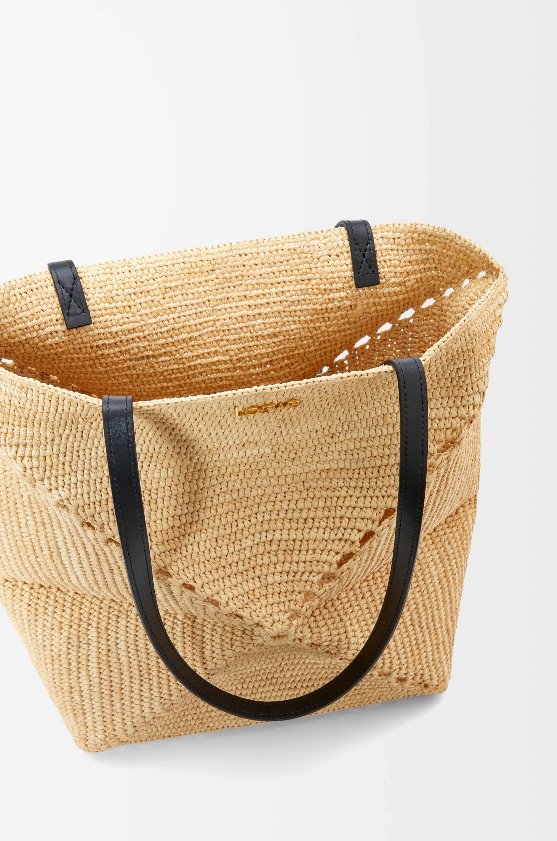 Loewe Medium Puzzle Fold tote in raffia