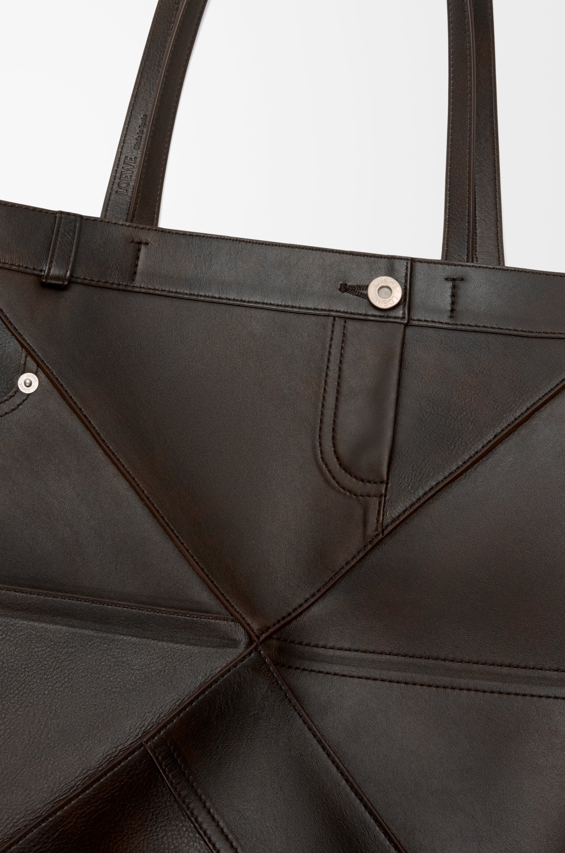 Loewe Panta medium Puzzle Fold tote in shiny calfskin