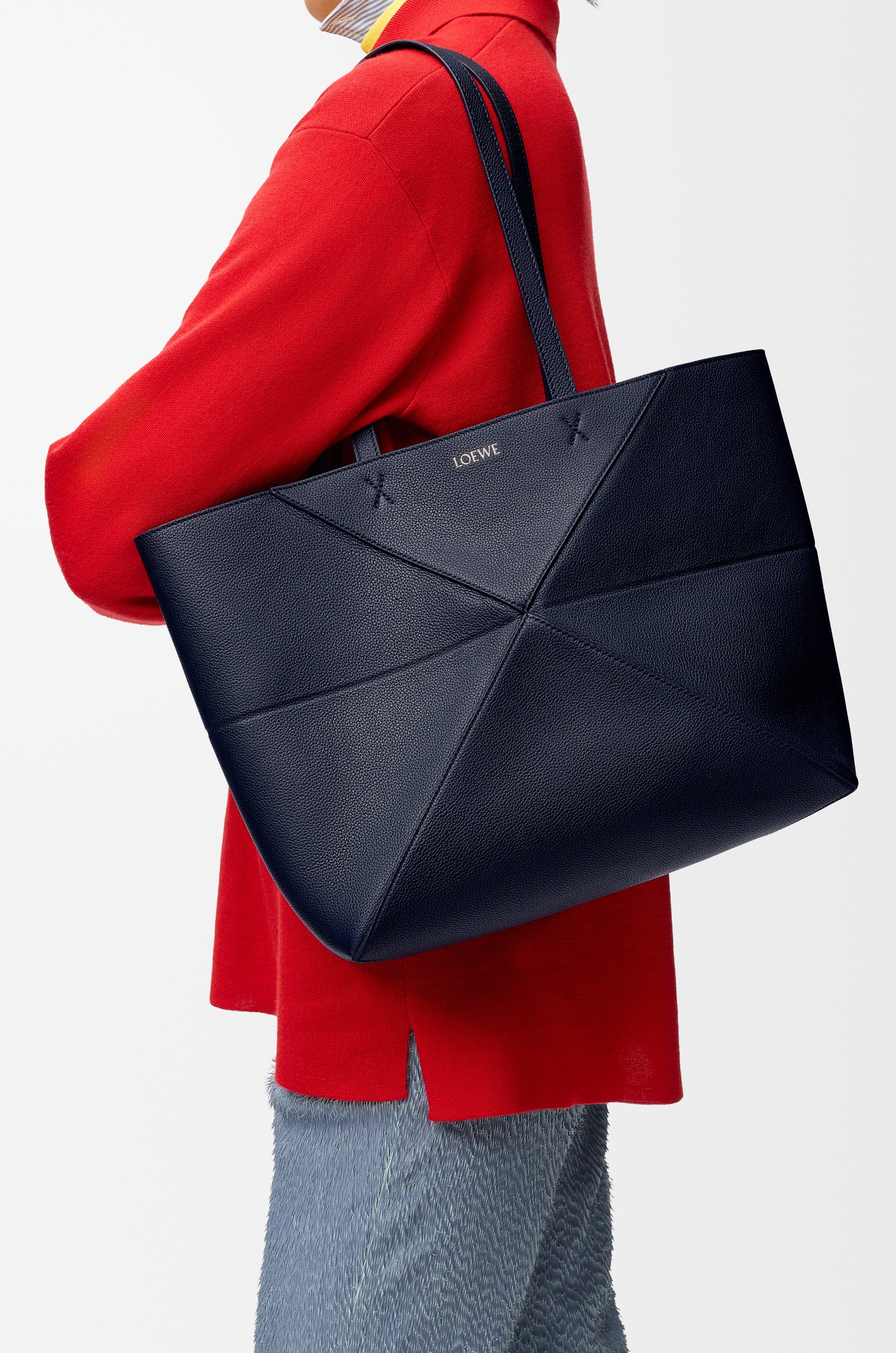Loewe Medium horizontal Puzzle Fold tote in soft grained calfskin