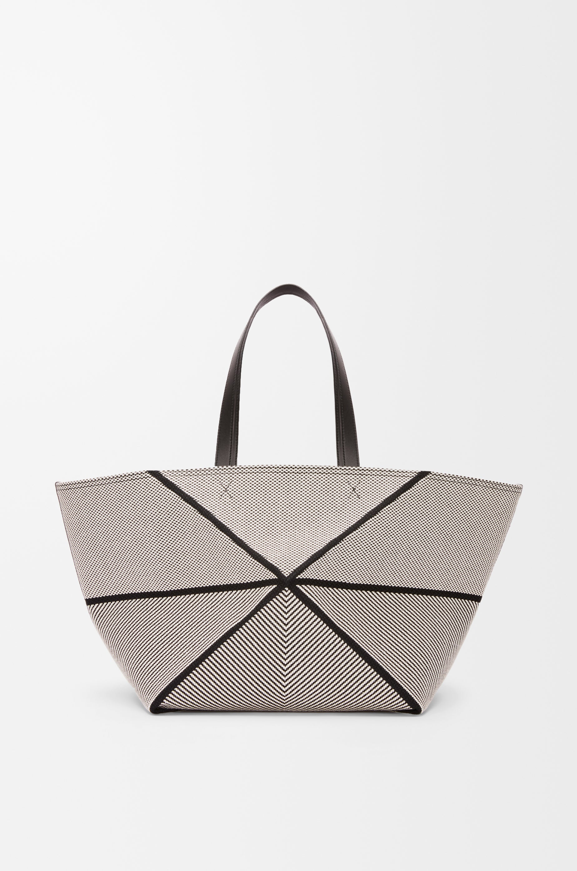 Loewe XXL Puzzle Fold tote in canvas jacquard and calfskin