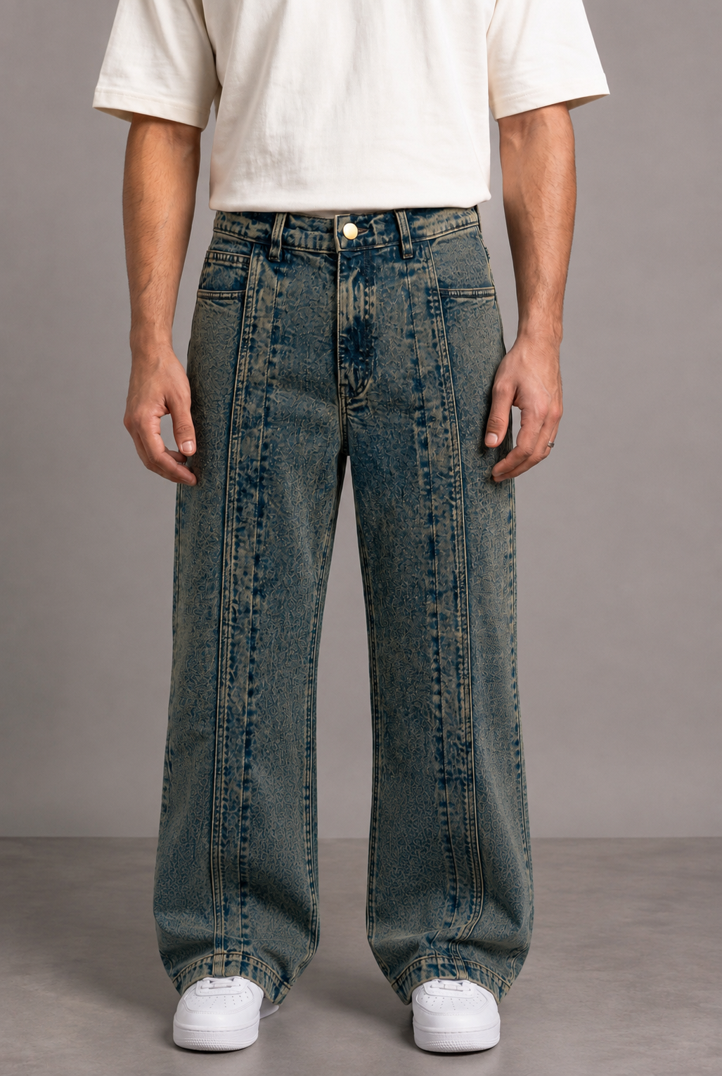 DECADE OLD VINTAGE PLEATED DENIM MEN'S JEANS