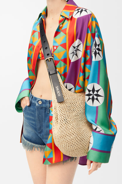 Loewe Small Punch Hole hobo in raffia and calfskin