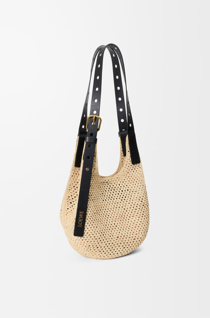 Loewe Small Punch Hole hobo in raffia and calfskin