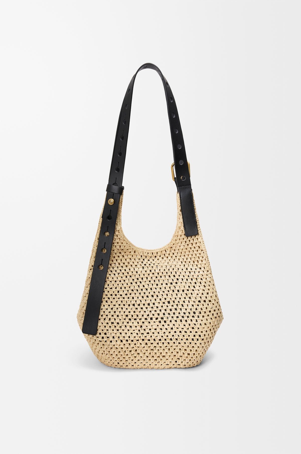 Loewe Small Punch Hole hobo in raffia and calfskin