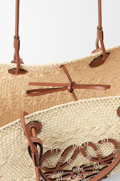 Loewe Large Anagram basket bag in iraca palm and calfskin