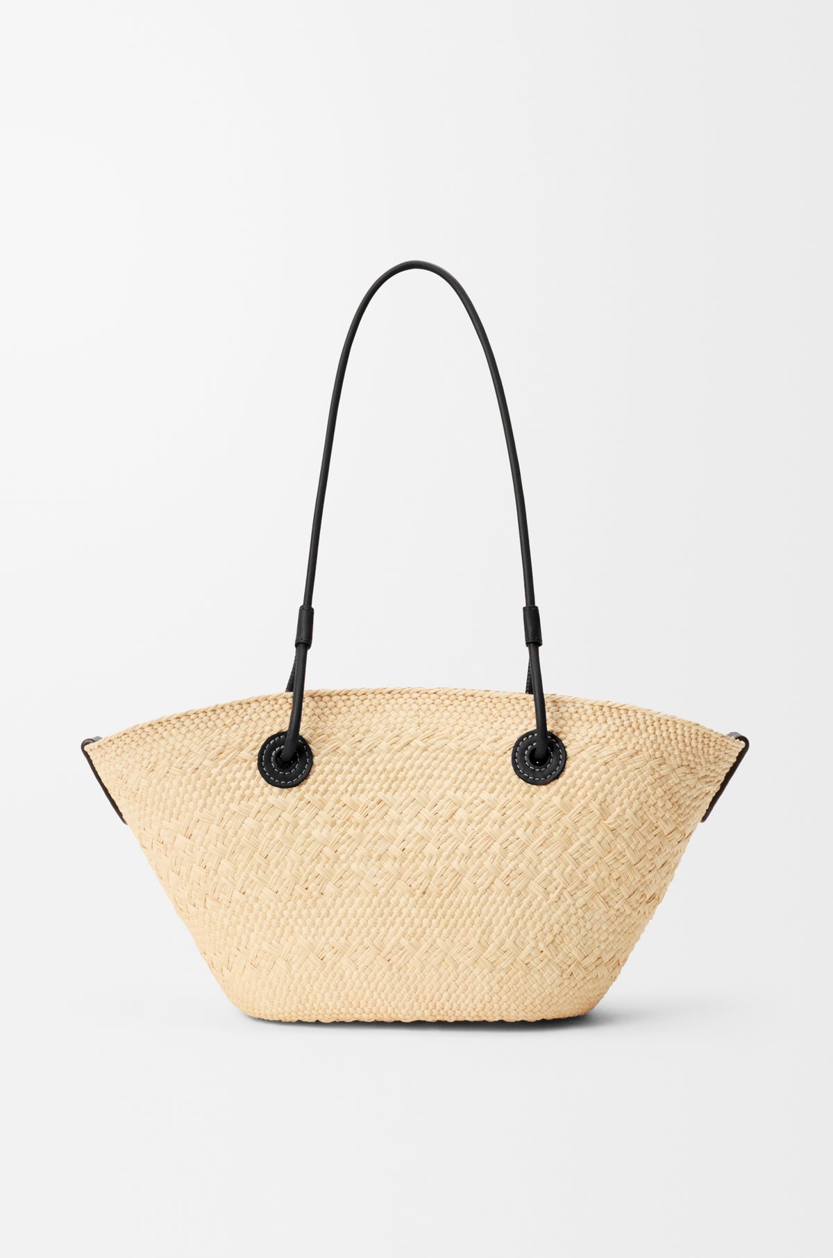Loewe Small Anagram basket bag in iraca palm and calfskin