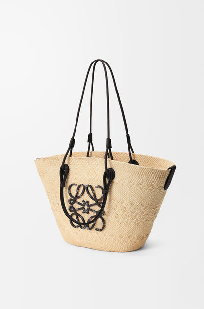 Loewe Medium Anagram Basket bag in iraca palm and calfskin