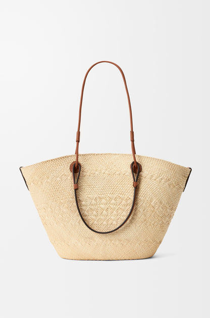 Loewe Medium Anagram Basket bag in iraca palm and calfskin