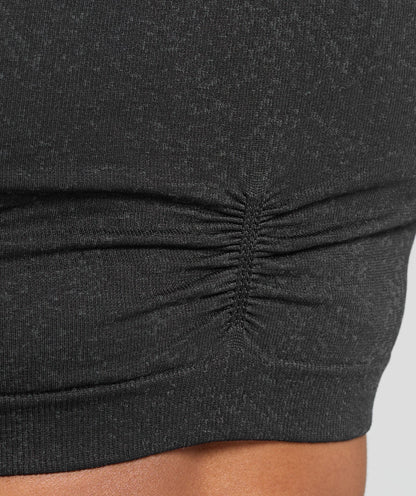 Women's Gymshark Adapt Fleck Seamless Long Sleeve Crop Top Mineral | Black