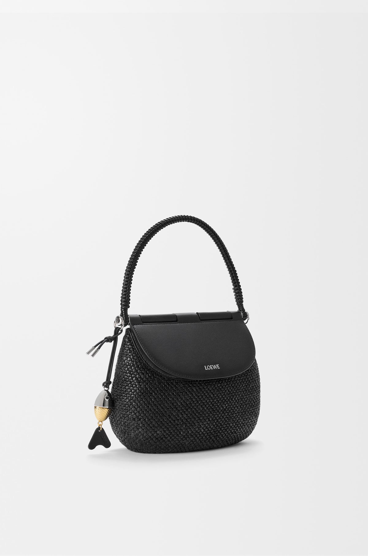 Loewe Medium Pescador bag in raffia and calfskin
