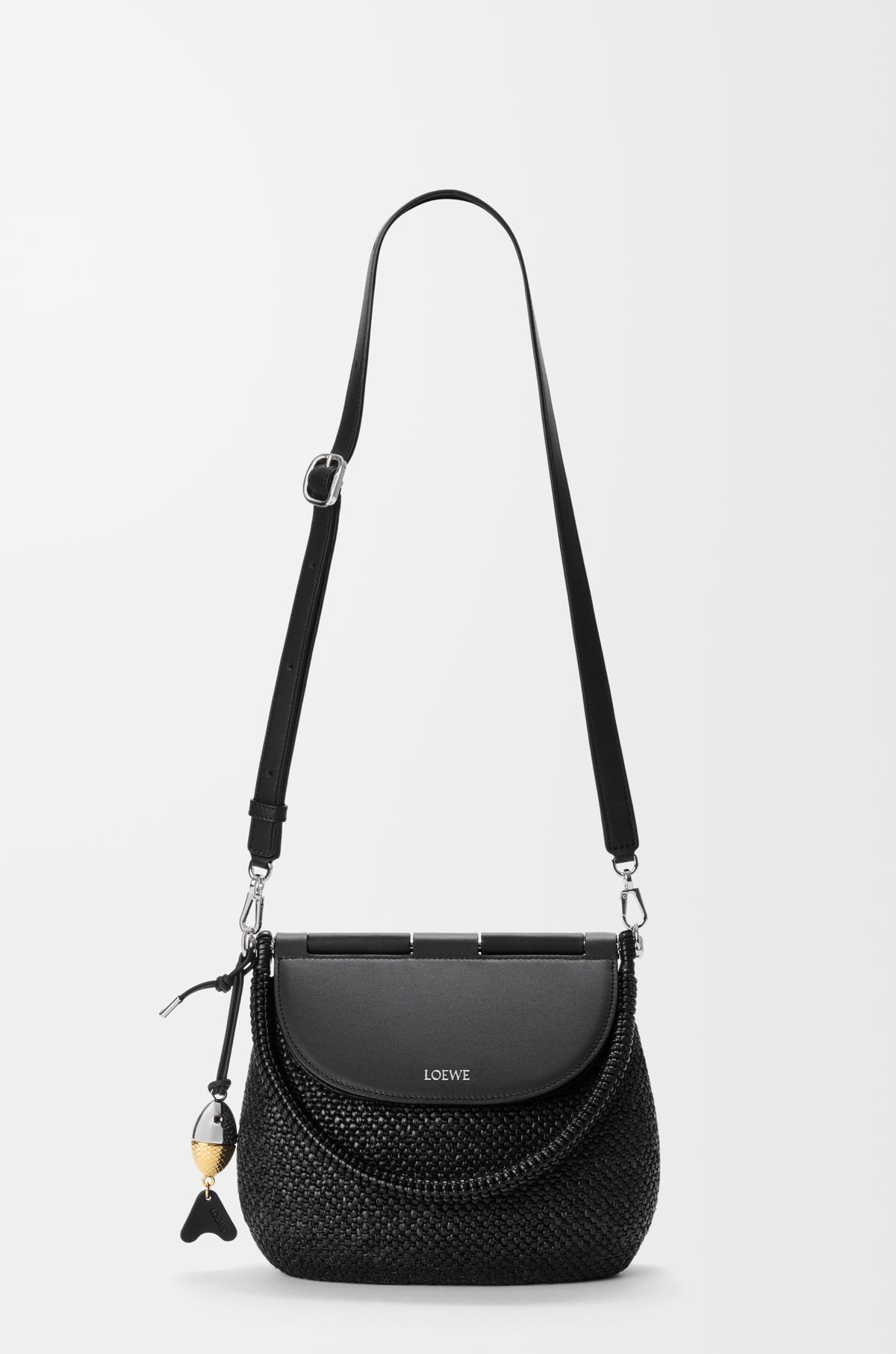 Loewe Medium Pescador bag in raffia and calfskin