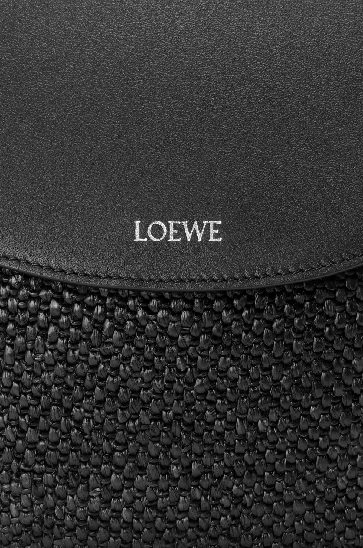 Loewe Medium Pescador bag in raffia and calfskin