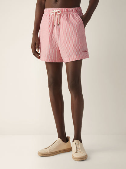 Zegna Striped Swim Trunks