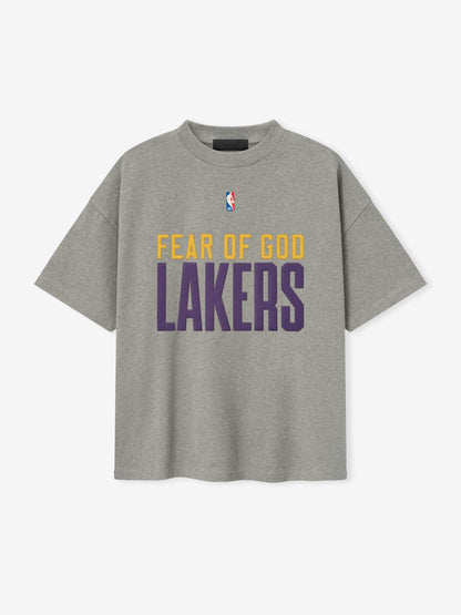 Essentials Lakers 90S Tee Concrete Heather