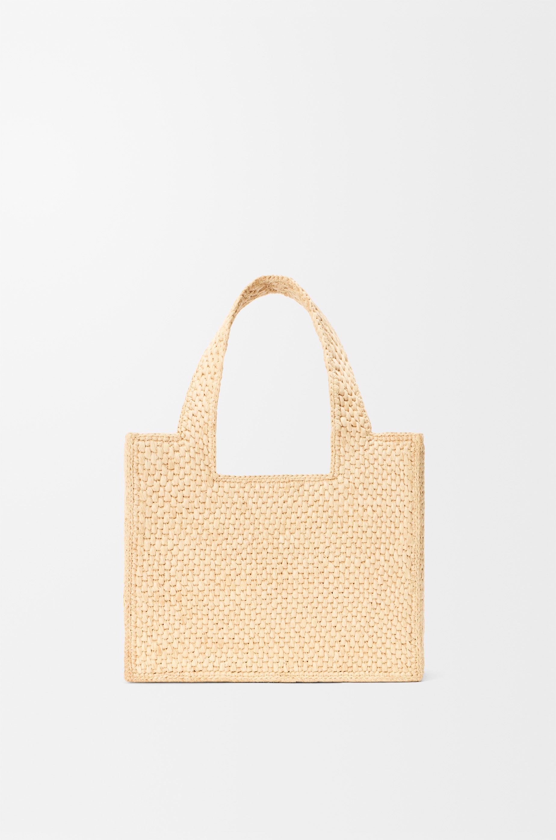 Loewe Small LOEWE Font tote in raffia