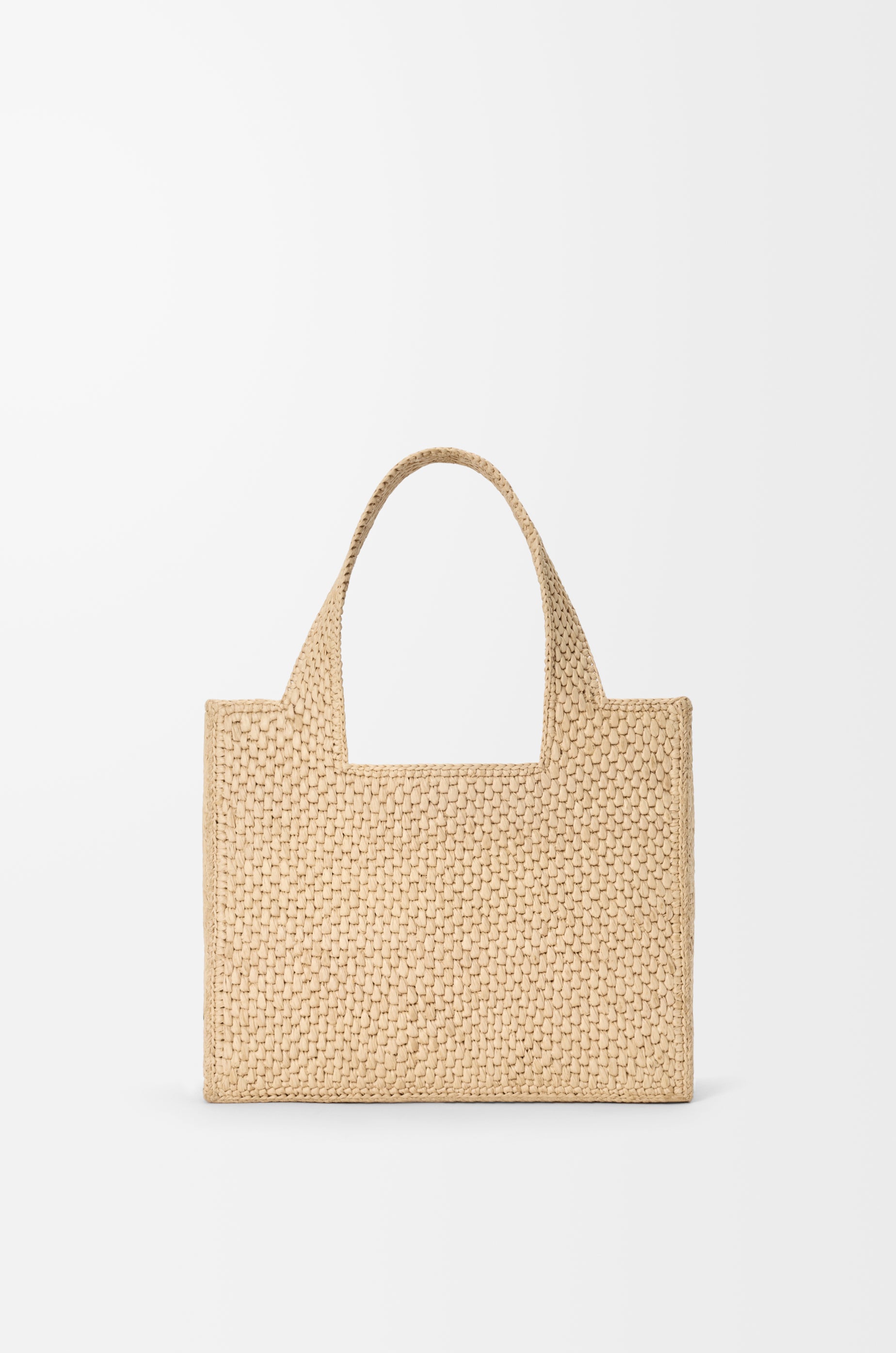 Loewe Small LOEWE Font tote in raffia