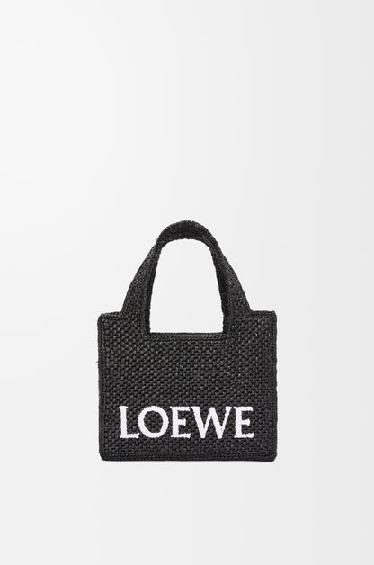 Loewe Mini LOEWE Font tote in raffia