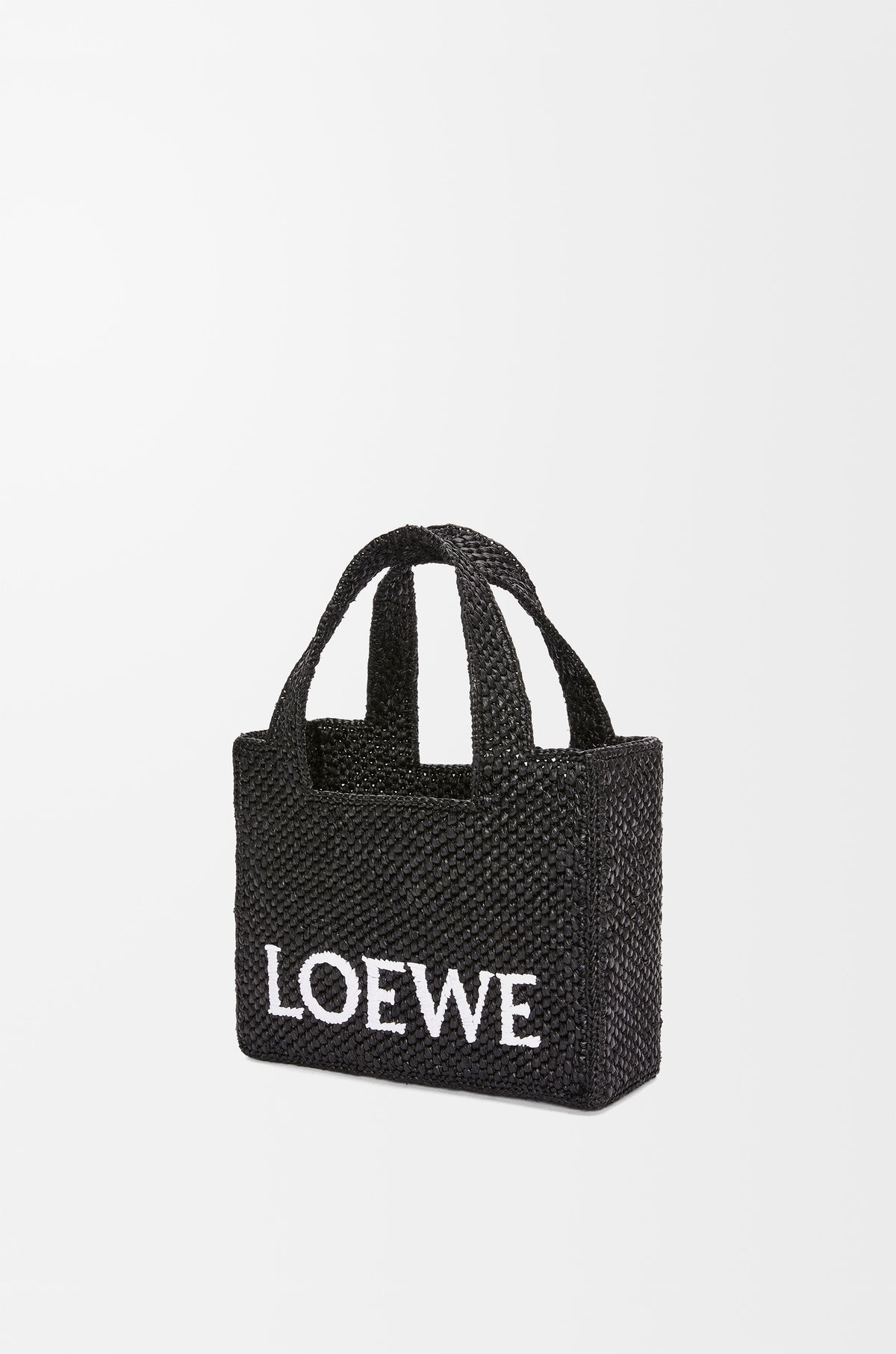 Loewe Mini LOEWE Font tote in raffia