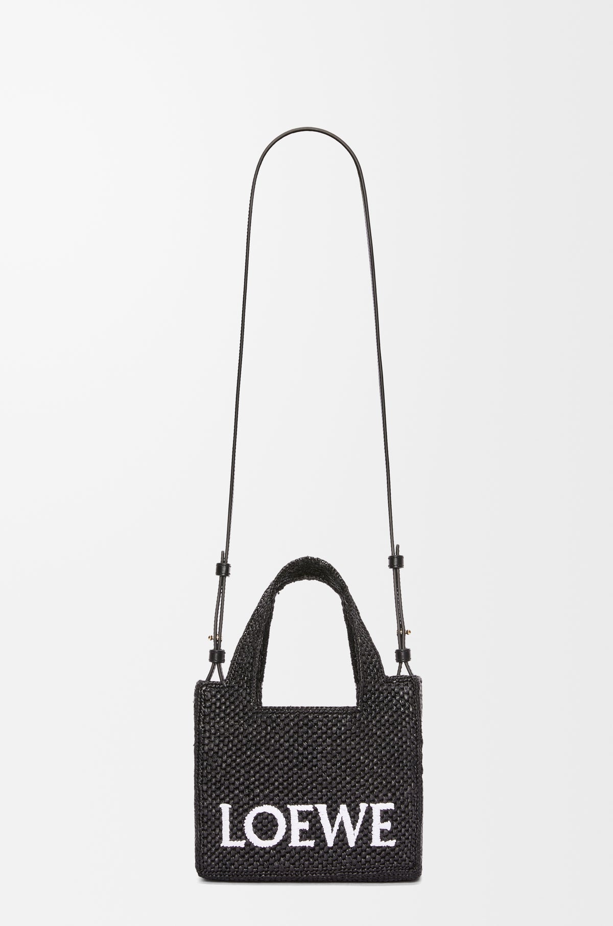 Loewe Mini LOEWE Font tote in raffia