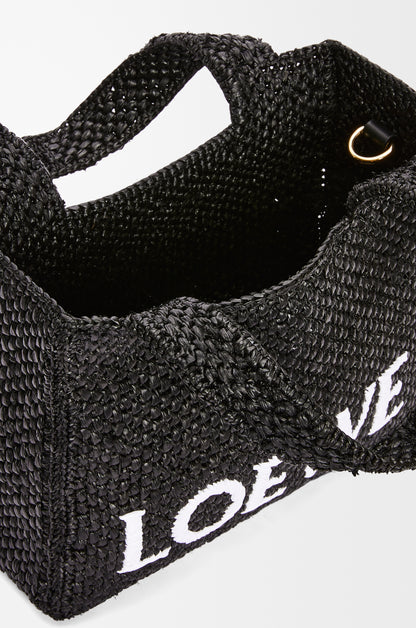 Loewe Mini LOEWE Font tote in raffia