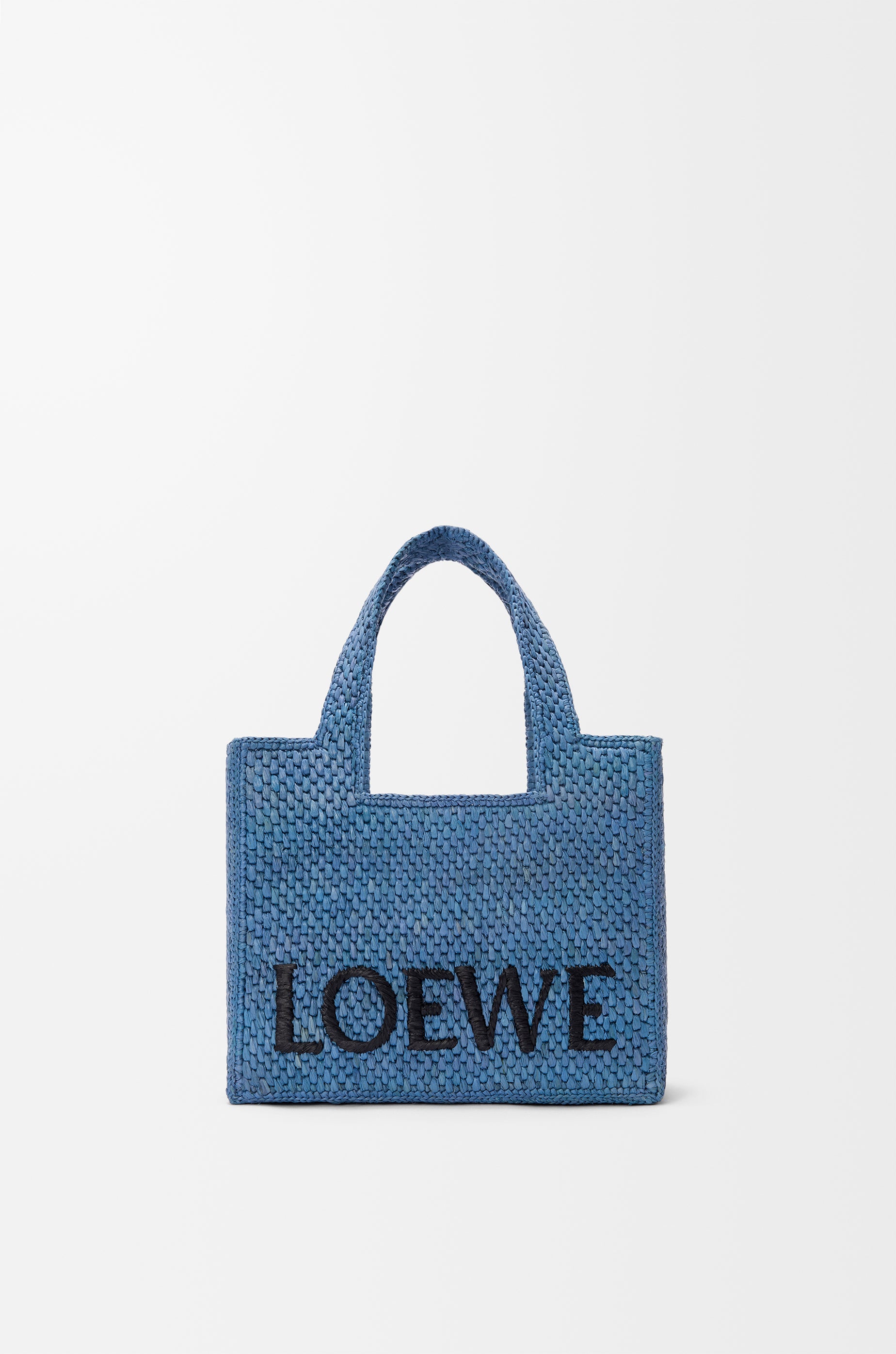 Loewe Mini LOEWE Font tote in raffia