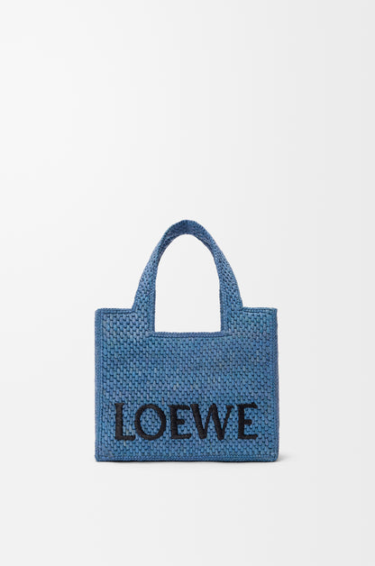 Loewe Mini LOEWE Font tote in raffia