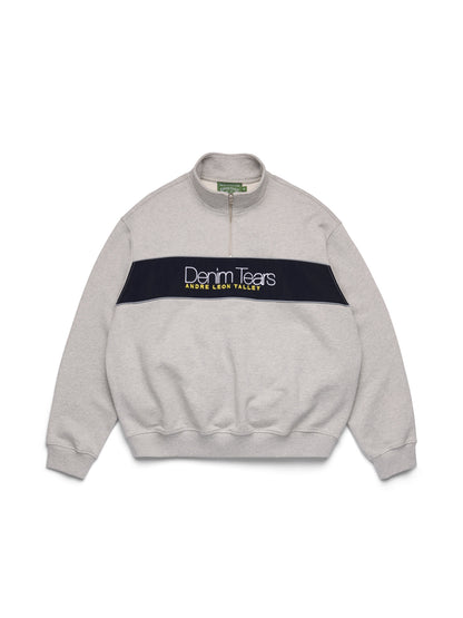 Denim Tears André Leon Talley Quarter-Zip Sweatshirt Grey