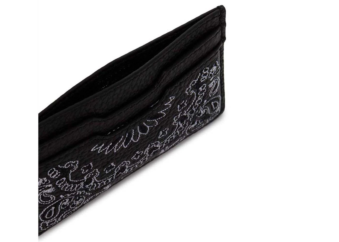 amiri pebbled bandana card holder black 