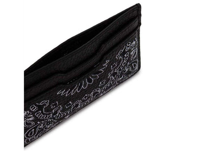 amiri pebbled bandana card holder black 