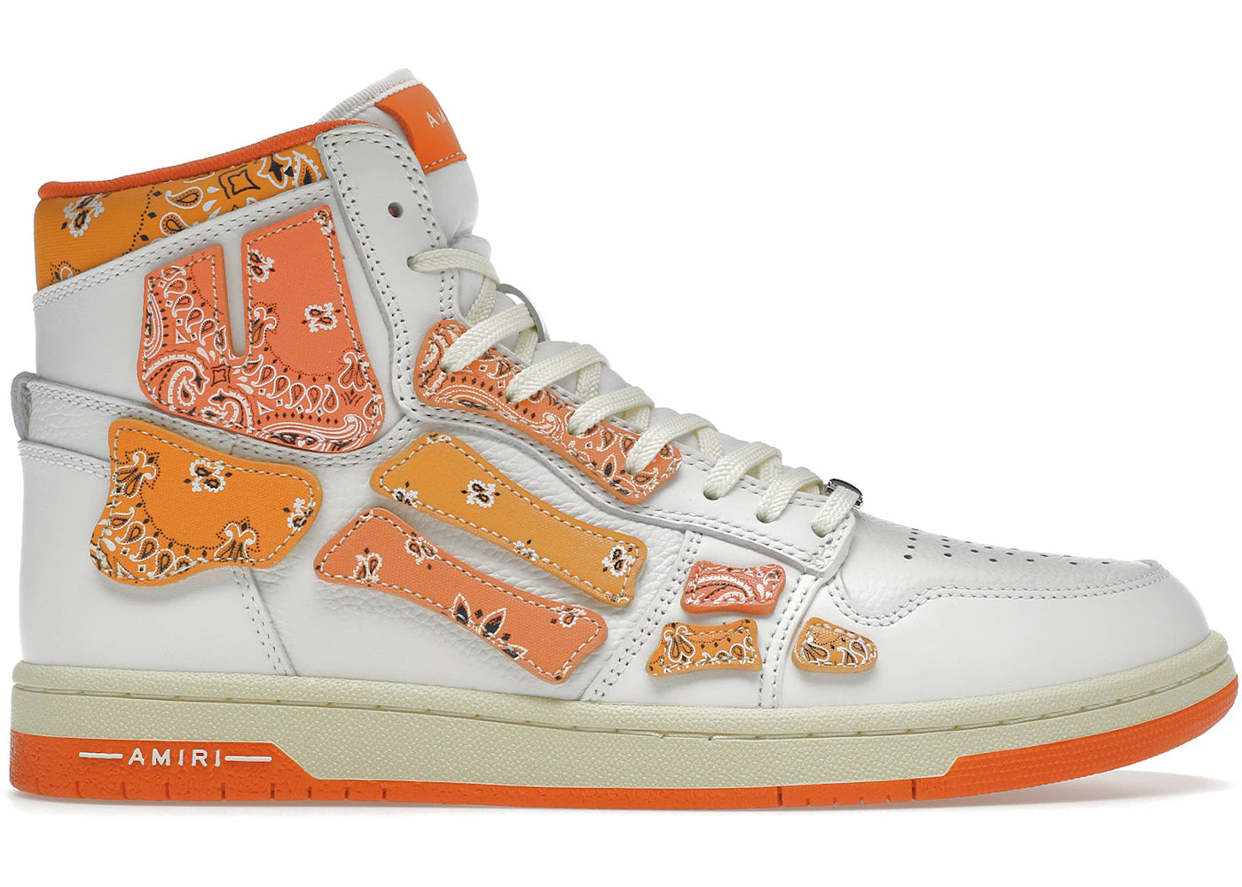 Amiri Skel Top Hi Bandana White Orange