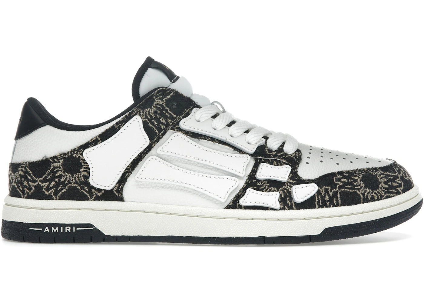 Amiri Skel Top Low White Black Quad Monogram Print