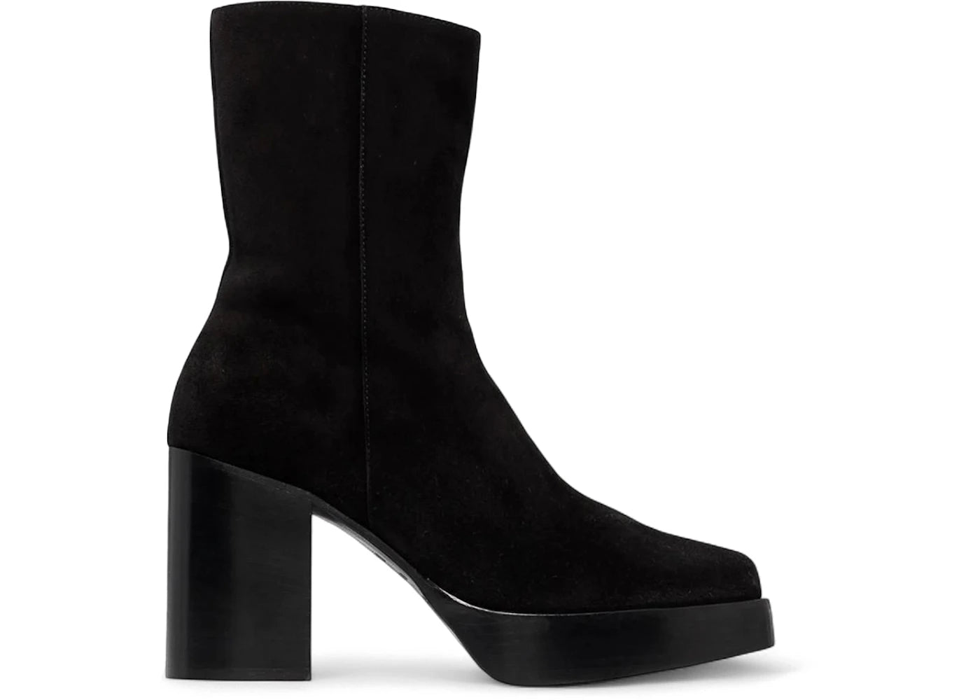 Amiri Square Toe Suede Heel 10Cm Booties Black (Women'S)