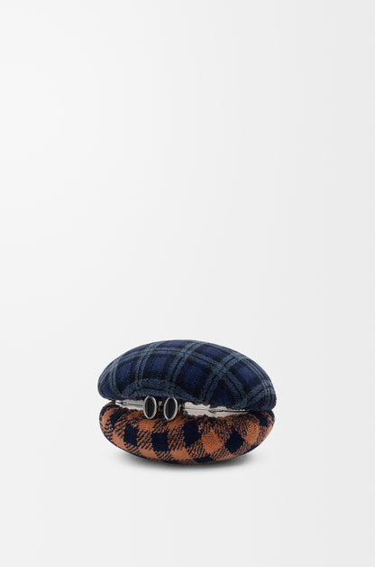 Loewe Shell minaudiere in check pattern textile and metal