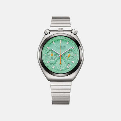 Citizen Women Quartz Green Dial Chronograph Stainless Steel Watch An3660-73X