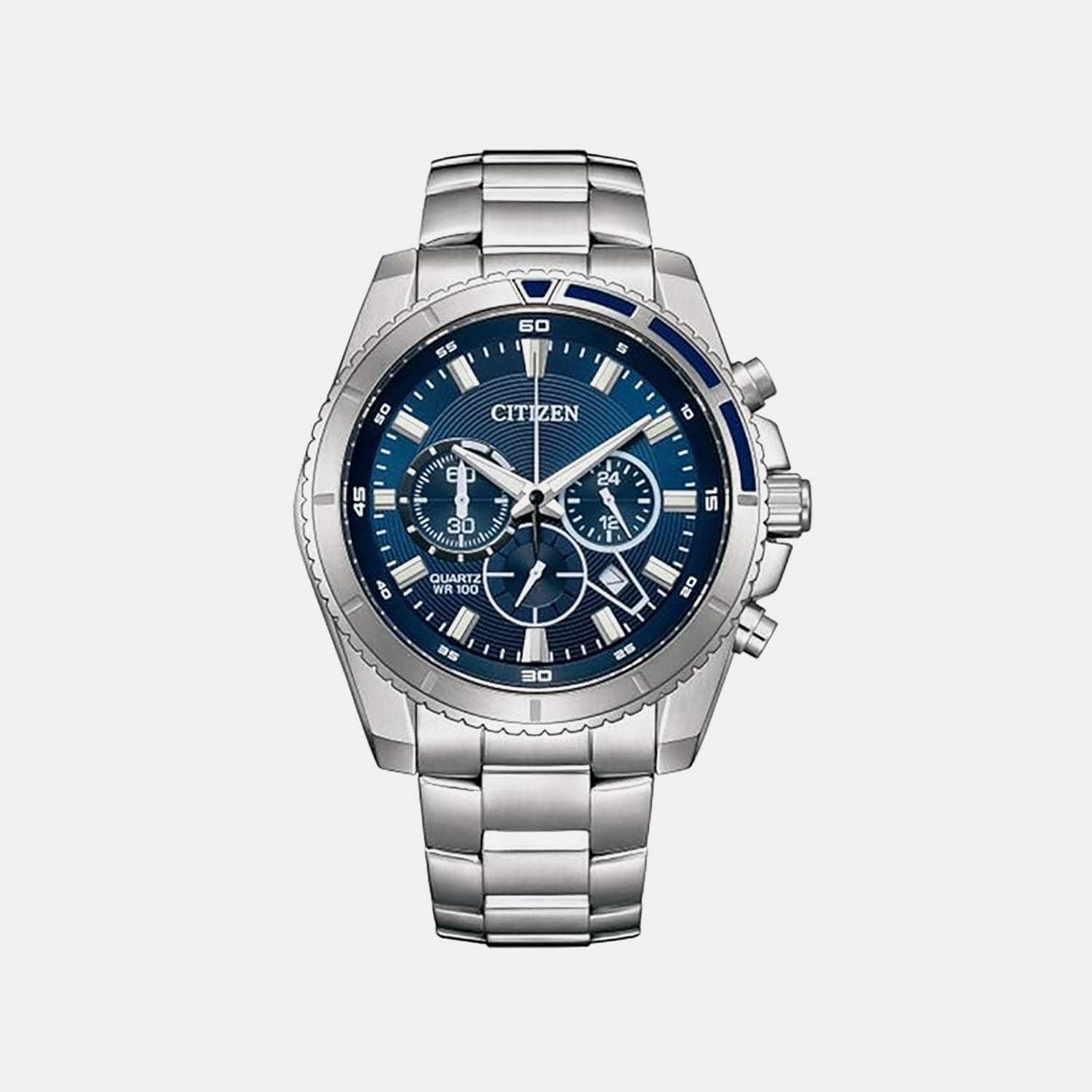 Citizen Men Quartz Blue Dial Chronograph Stainless Steel An8201-57L