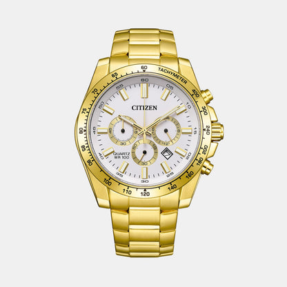 Citizen Men Quartz White Dial Chronograph Stainless Steel Watch An8232-53A