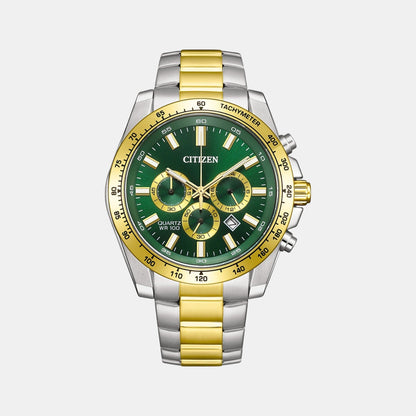 Citizen Men Quartz Green Dial Chronograph Stainless Steel Watch An8234-58X