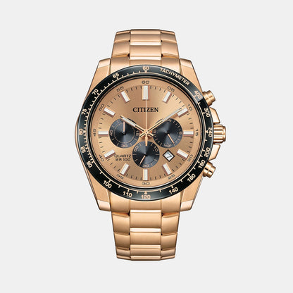 Citizen Men Quartz Rose Gold Dial Chronograph Stainless Steel Watch An8236-52P