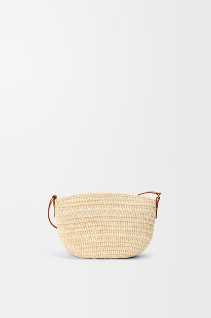 Loewe Eclipse pochette in raffia and calfskin