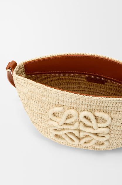 Loewe Eclipse pochette in raffia and calfskin