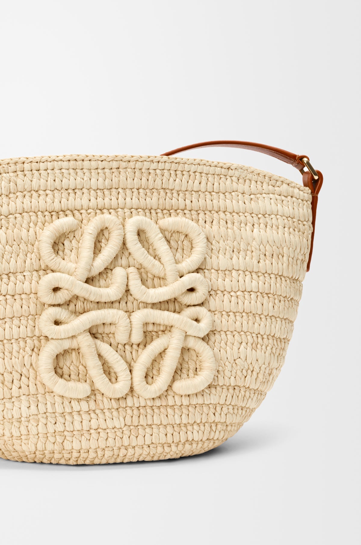 Loewe Eclipse pochette in raffia and calfskin