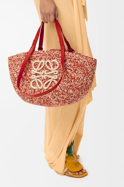 Loewe Medium Eclipse basket in raffia and calfskin