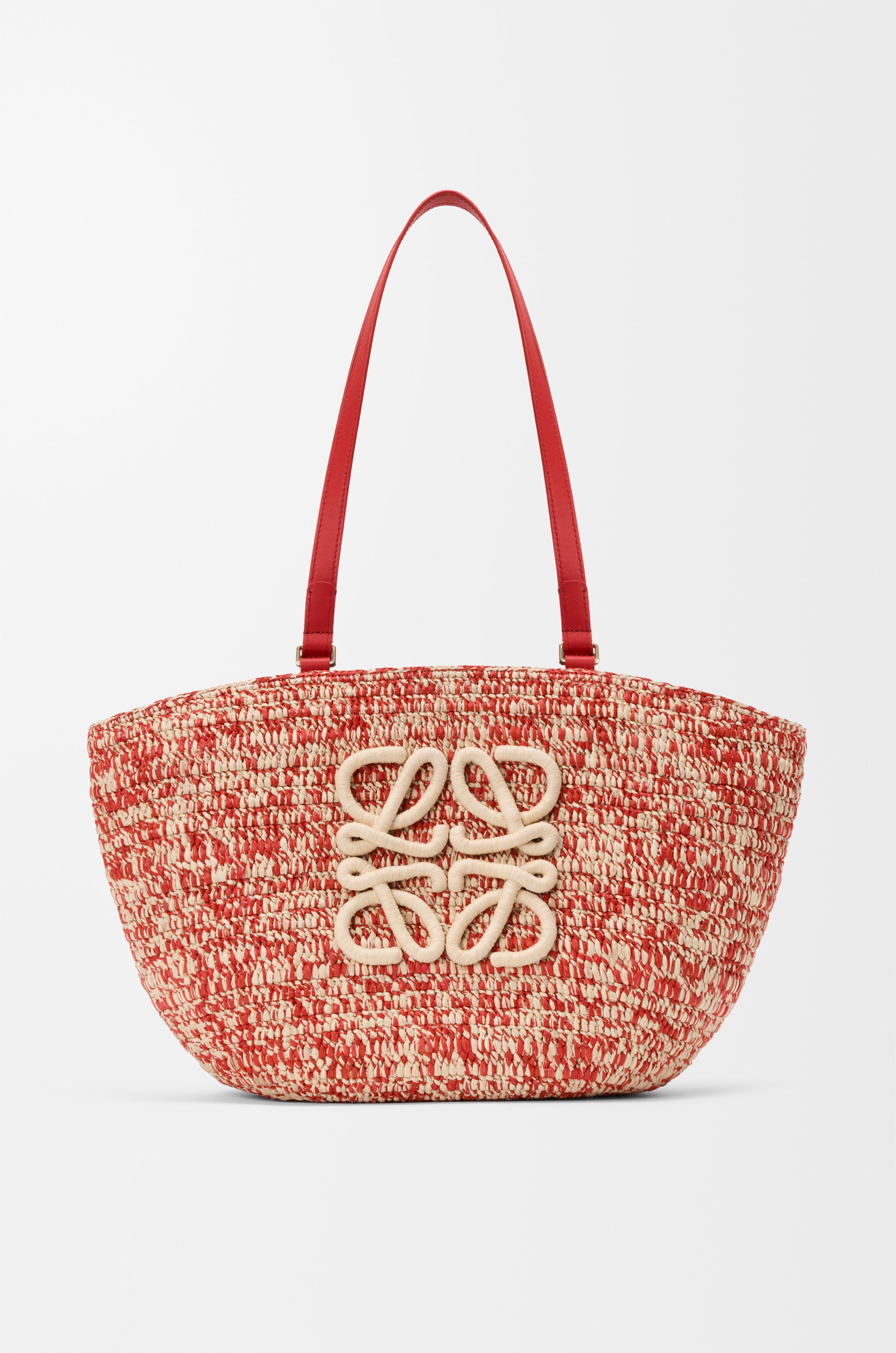 Loewe Medium Eclipse basket in raffia and calfskin