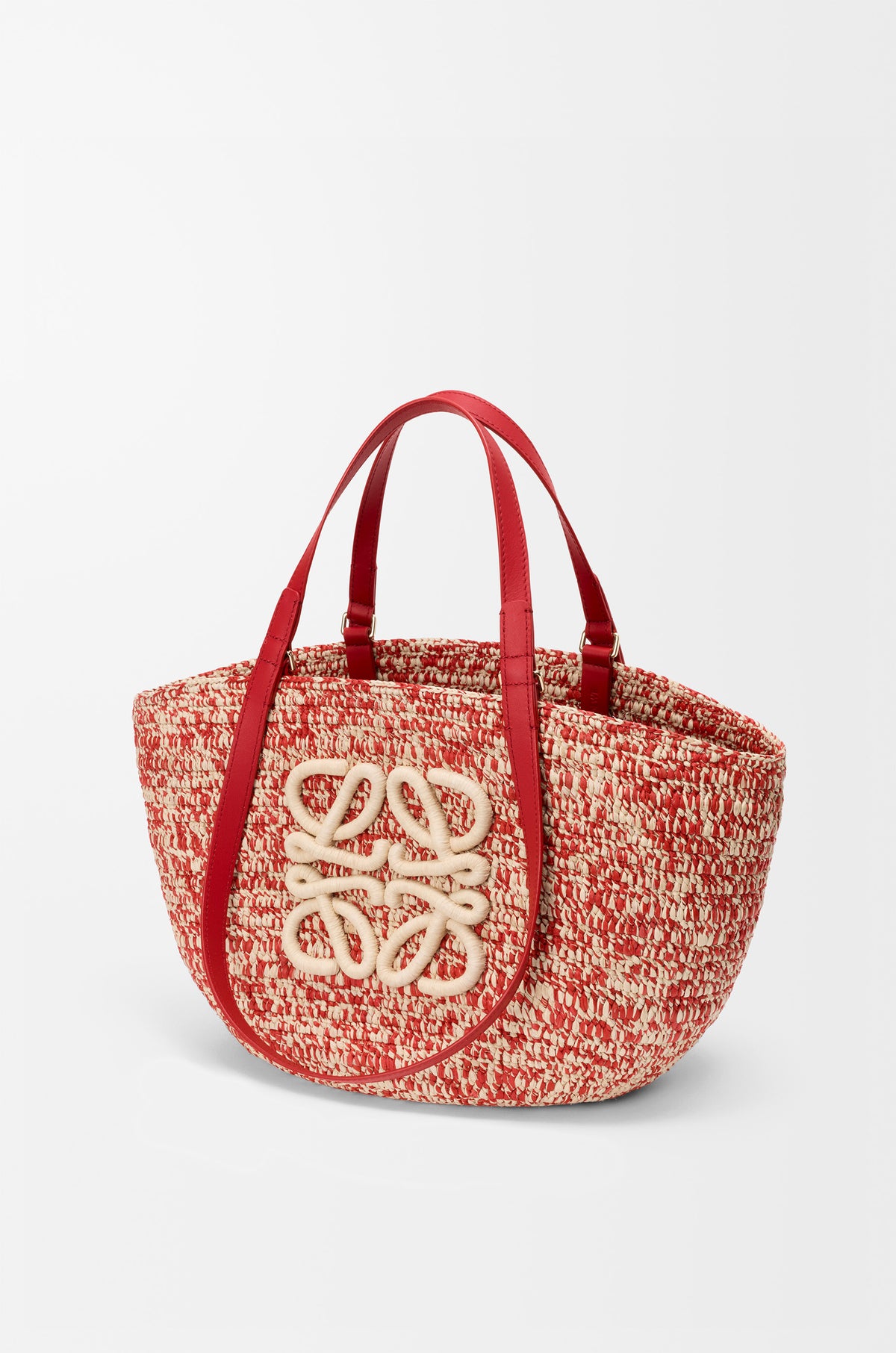 Loewe Medium Eclipse basket in raffia and calfskin