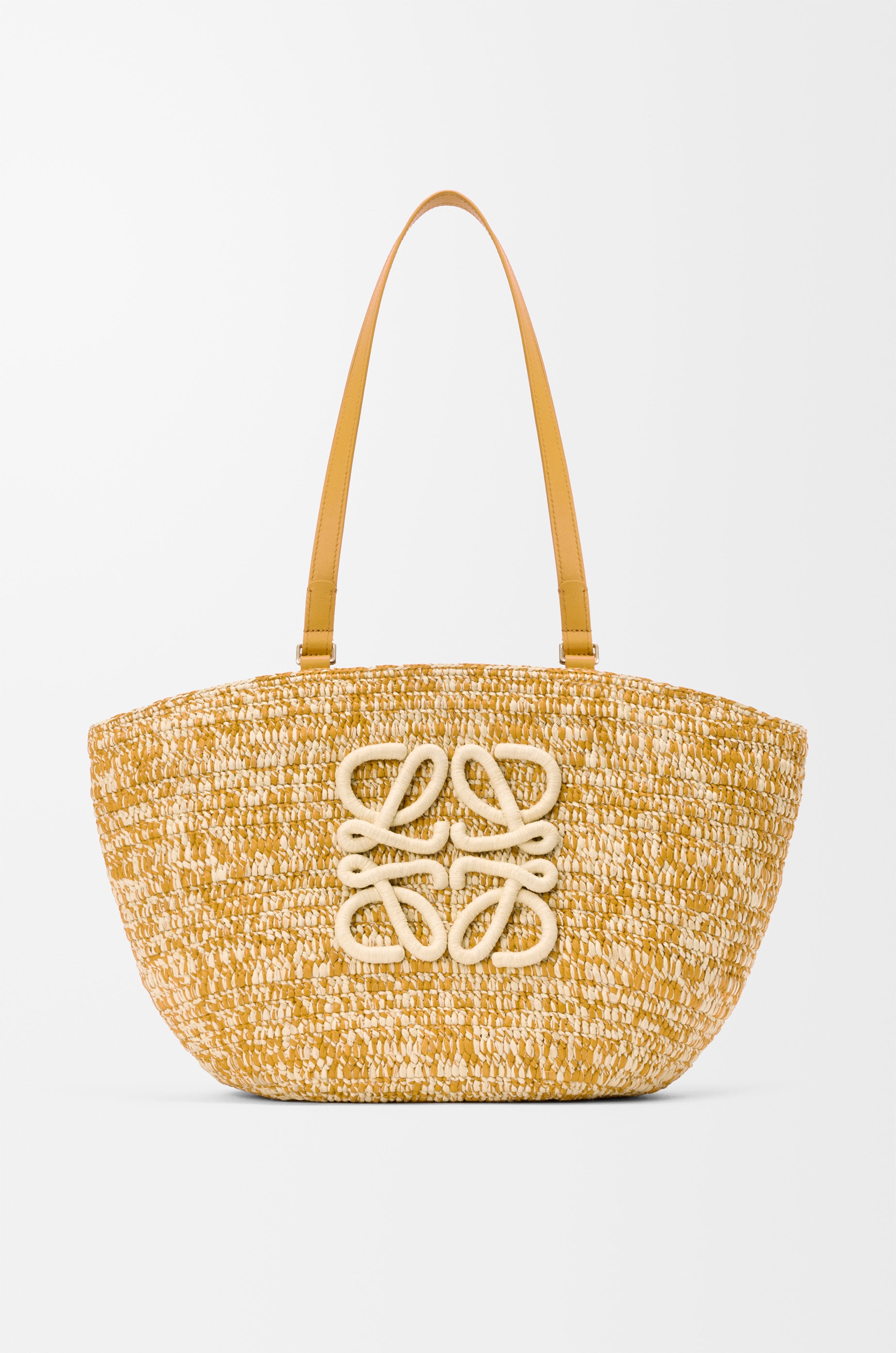 Loewe Medium Eclipse basket in raffia and calfskin