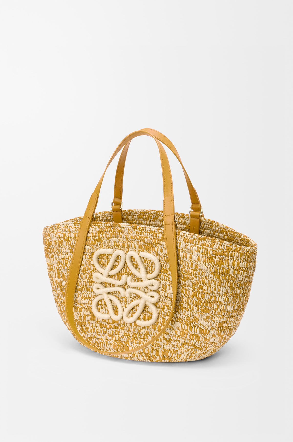 Loewe Medium Eclipse basket in raffia and calfskin