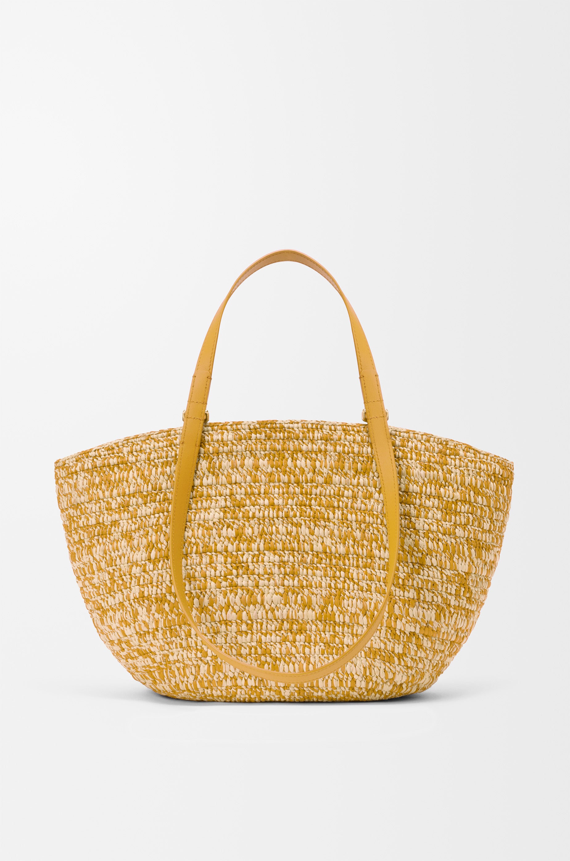 Loewe Medium Eclipse basket in raffia and calfskin